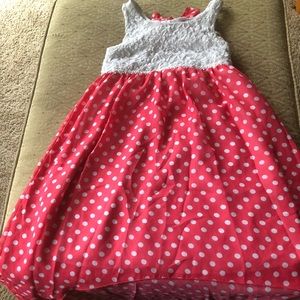 Pink half front-long back dress